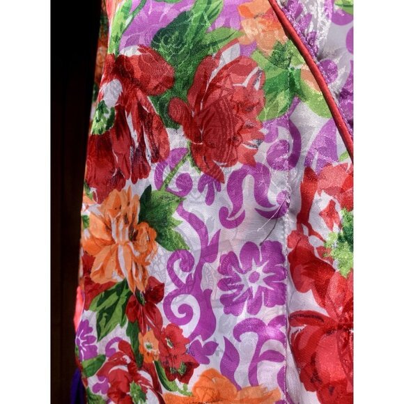 Vintage Victoria's Secret Gold Label Floral Jacquard Maxi Robe Pink Small - Picture 13 of 13